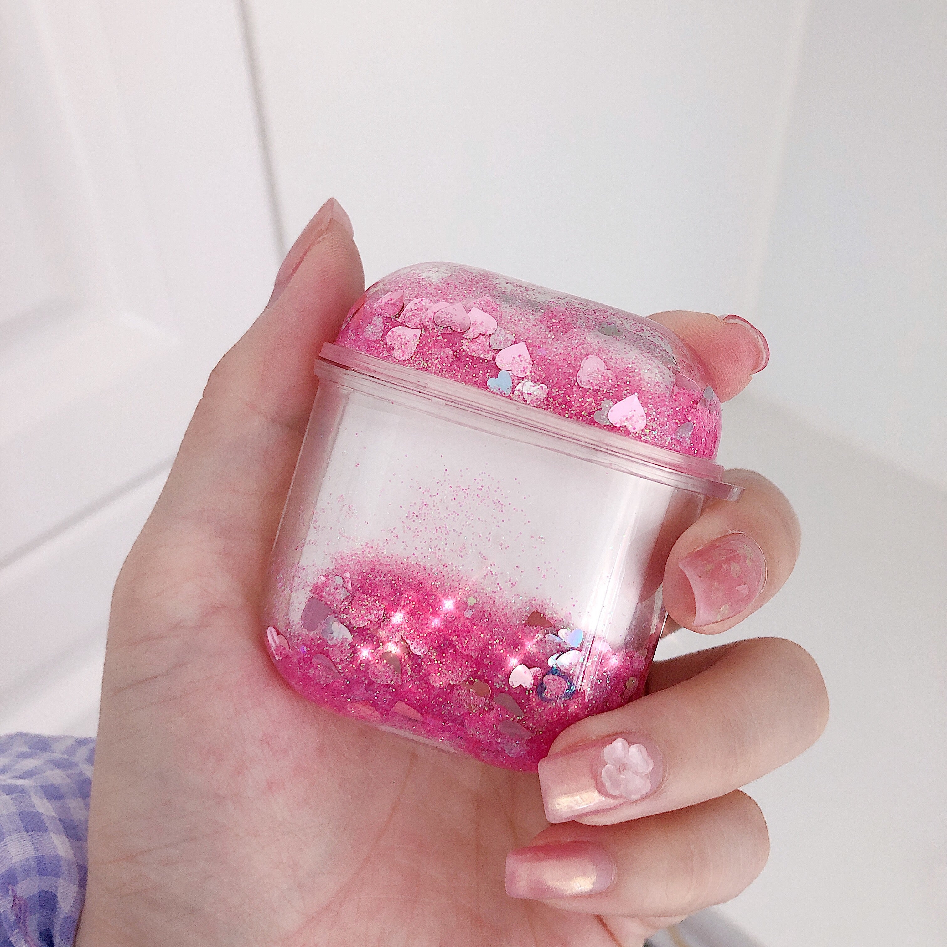 Transparent Floating Glitter Protective Case with Keychain for Airpods