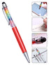 Capacitive Touch Screen Ballpoint Pen Cute Rainbow Diamond Crystal Ball Pens School Writing Supplies - Red