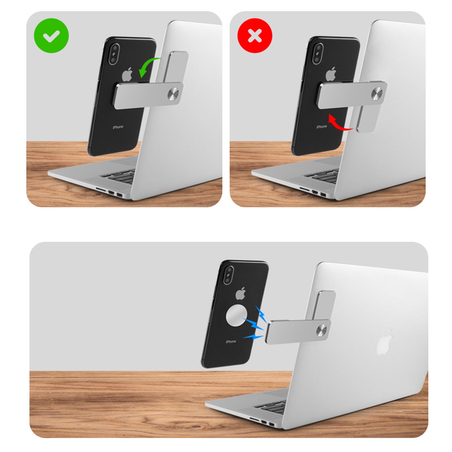 Macbook expansion bracket，2 in 1 Magnetic absorption patch+Bracket