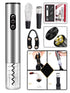 Electric Wine Bottle Opener Set Automatic Corkscrew with Stopper Pourer and Foil Cutter Red Wine Accessories Gift Box-Gray