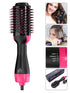2 IN 1 One Step Hair Dryer Hot Air Brush Hair Straightener Comb Curling Brush Hair Styling Tools-Hot Pink