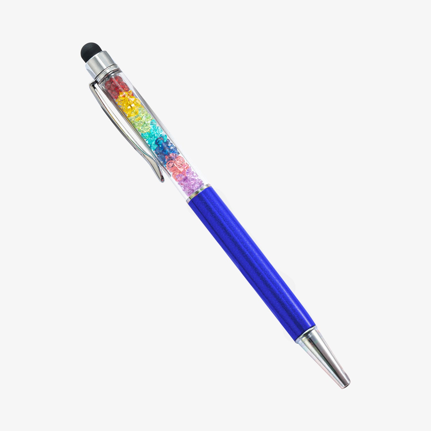Capacitive Touch Screen Ballpoint Pen Cute Rainbow Diamond Crystal Ball Pens School Writing Supplies - Transparent Purple