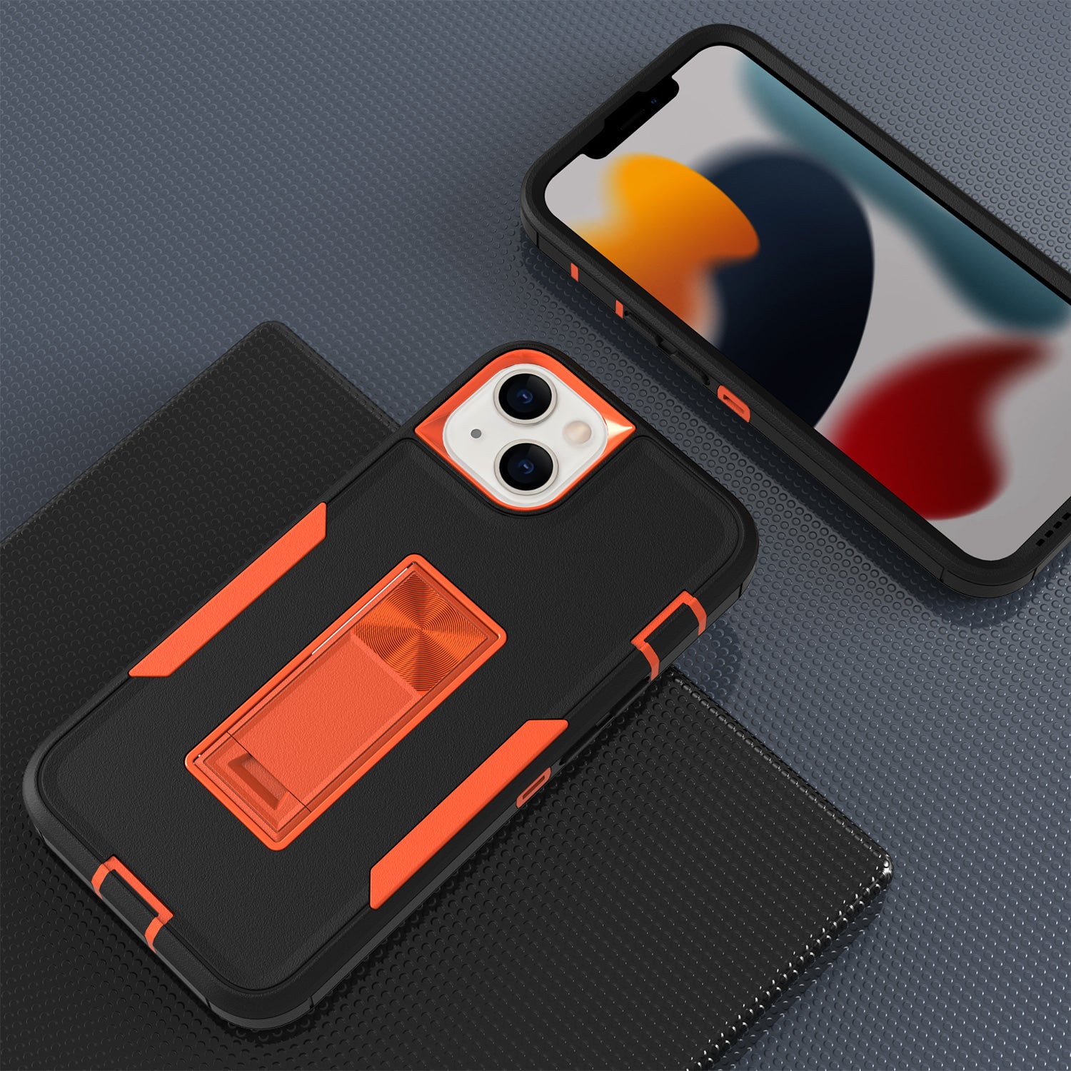iPhone 13 mini Kickstand fully protected heavy-duty shockproof case