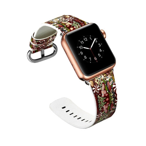Apple Watch Series 4/3/2/1 with Silver Buckle Rubber Design Colorful Replacement i Watch Bands