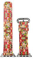 Apple Watch Series 4/3/2/1 with Silver Buckle Rubber Design Colorful Replacement i Watch Bands