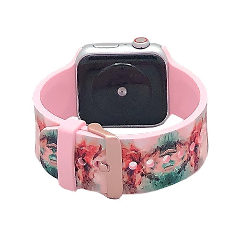 Apple Watch Series 4/3/2/1 with Silver Buckle Rubber Design Colorful Replacement i Watch Bands