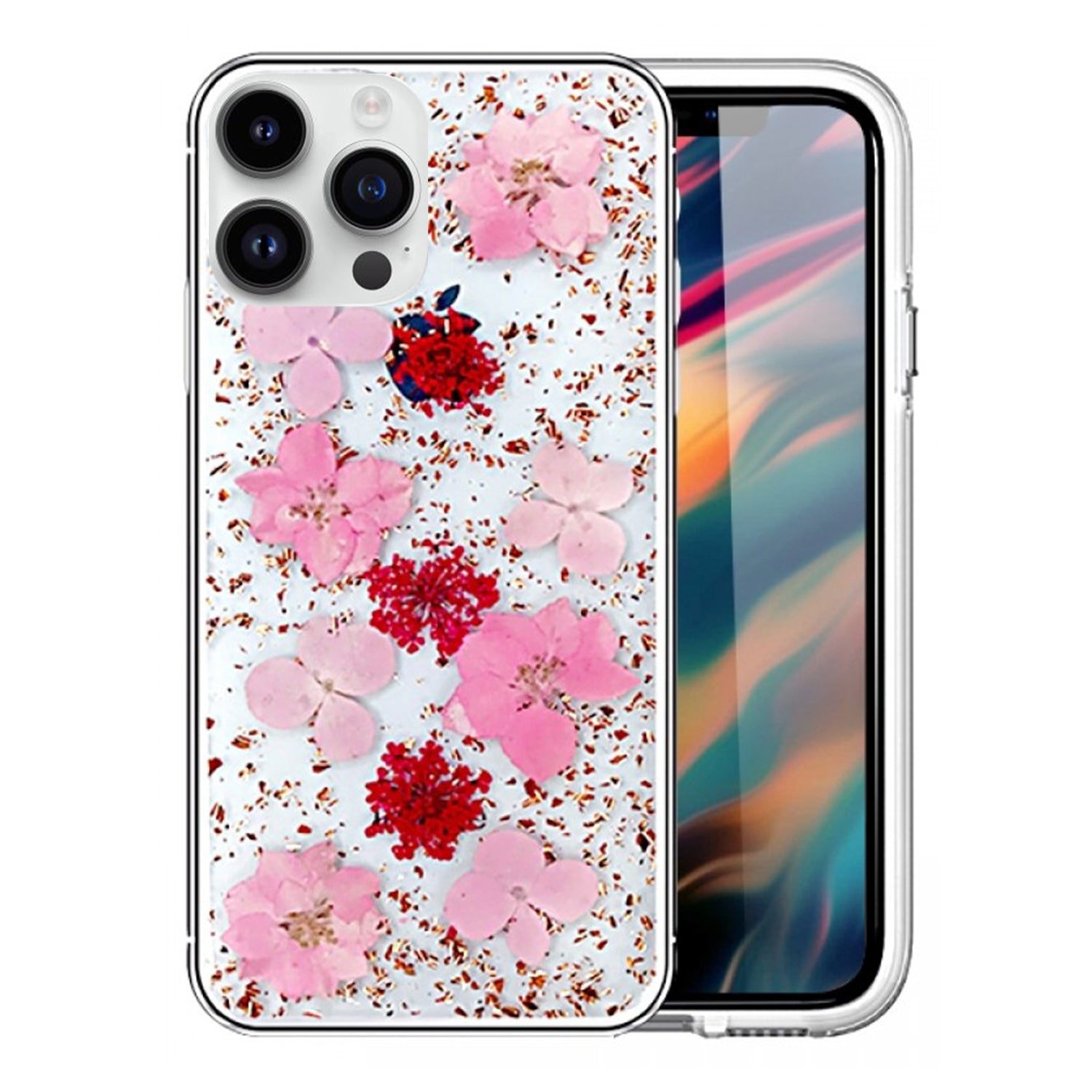 Soft Plastic Fashion Colorful Flowers Design Case for iPhone 13 Pro