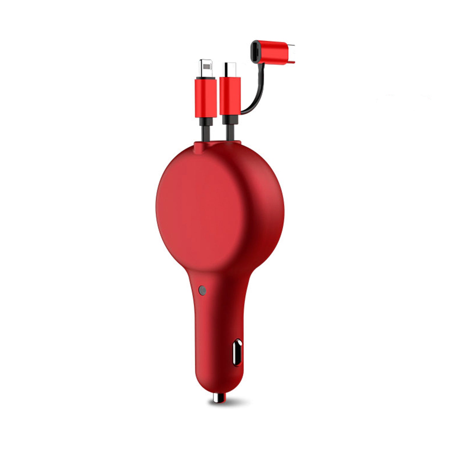 3 in 1  QC 3.0/PD  quick car charger with retractable charging cable
