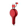 3 in 1  QC 3.0/PD  quick car charger with retractable charging cable