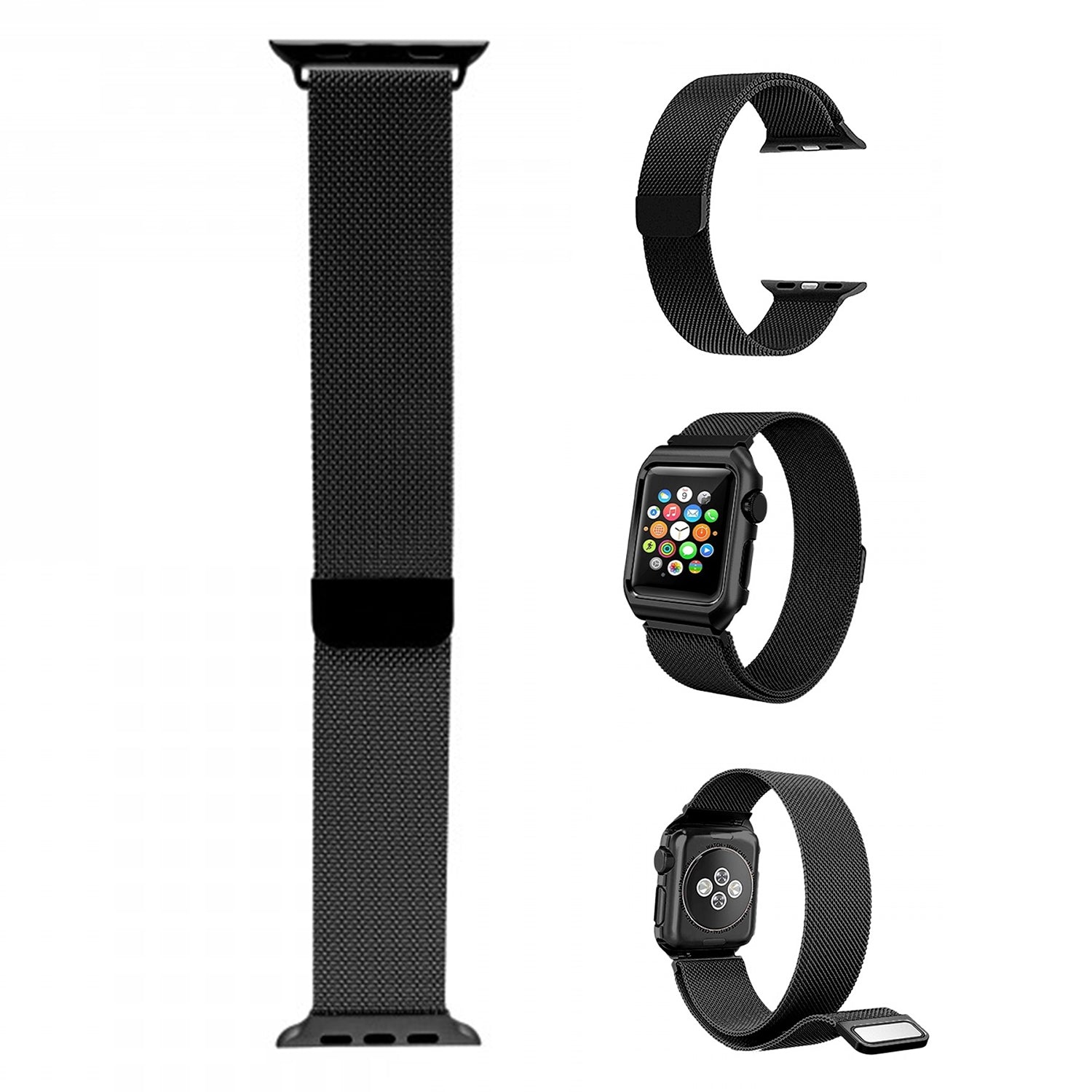 42 mm Stainless Steel Wristband for i-Watch Series 4/3/2/1  Milanese Loop with Strong Magnetic Closure Strap