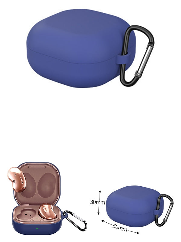 Galaxy Buds2 Live /Pro silicone case  cover with carabiner- Blue