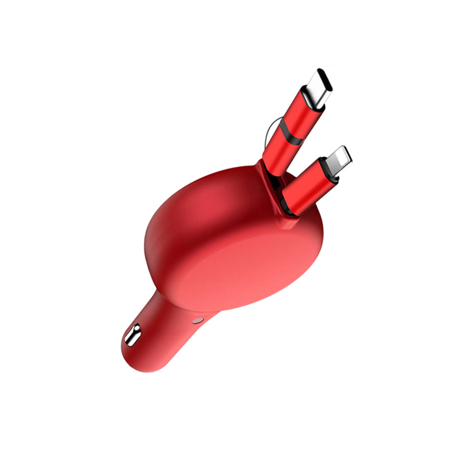 3 in 1  QC 3.0/PD  quick car charger with retractable charging cable