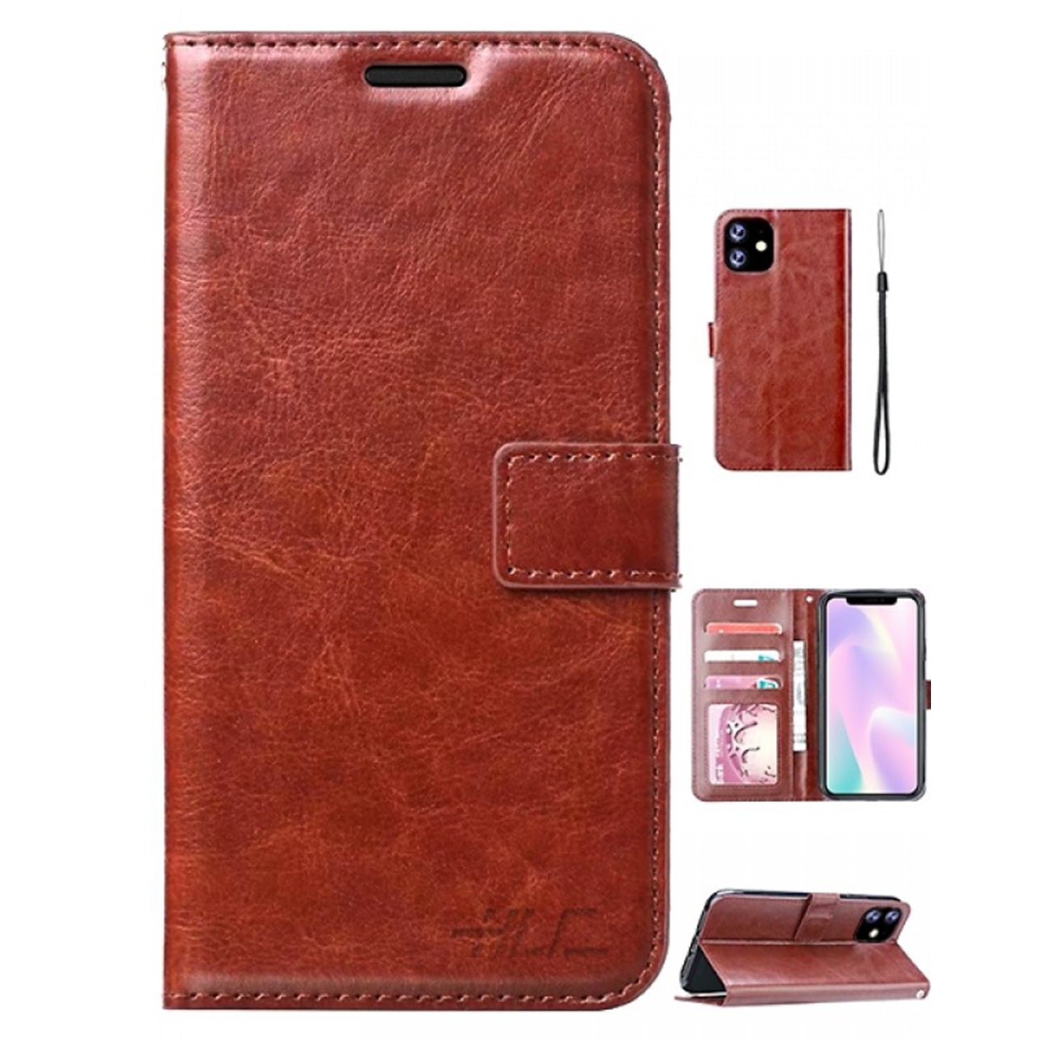 iPhone 11 Pro Max (6.5") Plain Leather Wallet Case