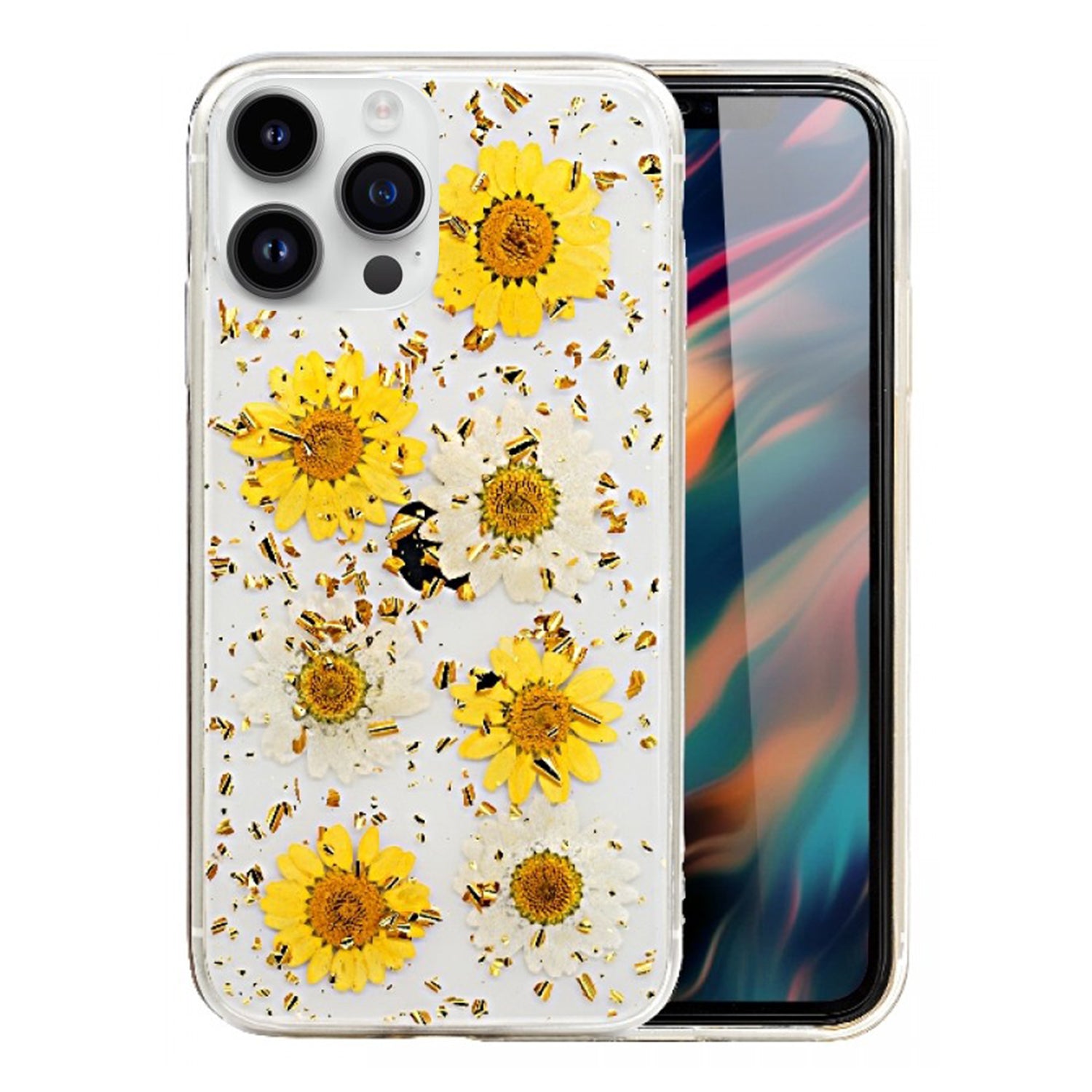 Soft Plastic Fashion Colorful Flowers Design Case for iPhone 13 Pro