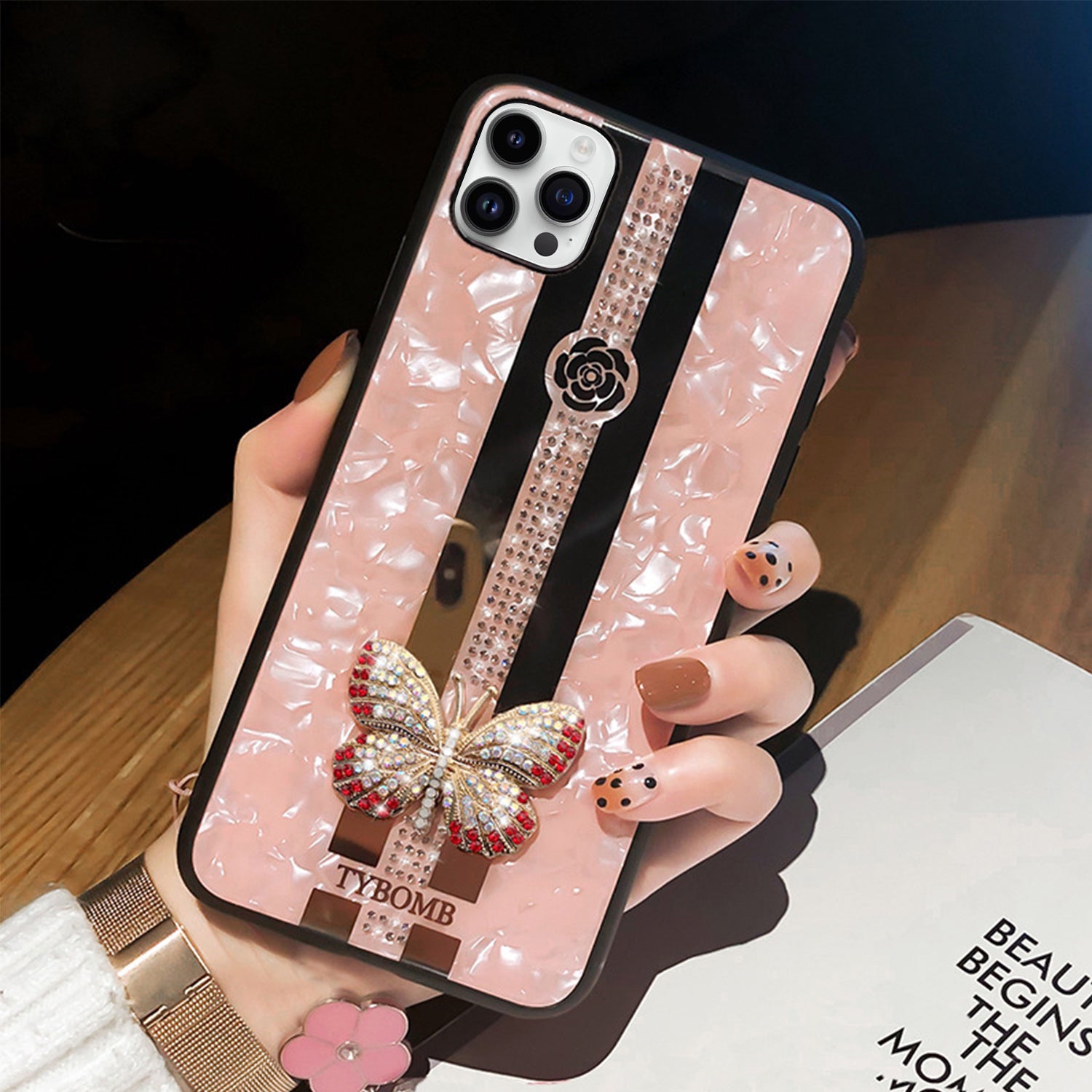 iPhone 13 Pro Butterfly Bling Bling TPU Luxury Phone Case (6.1 ")