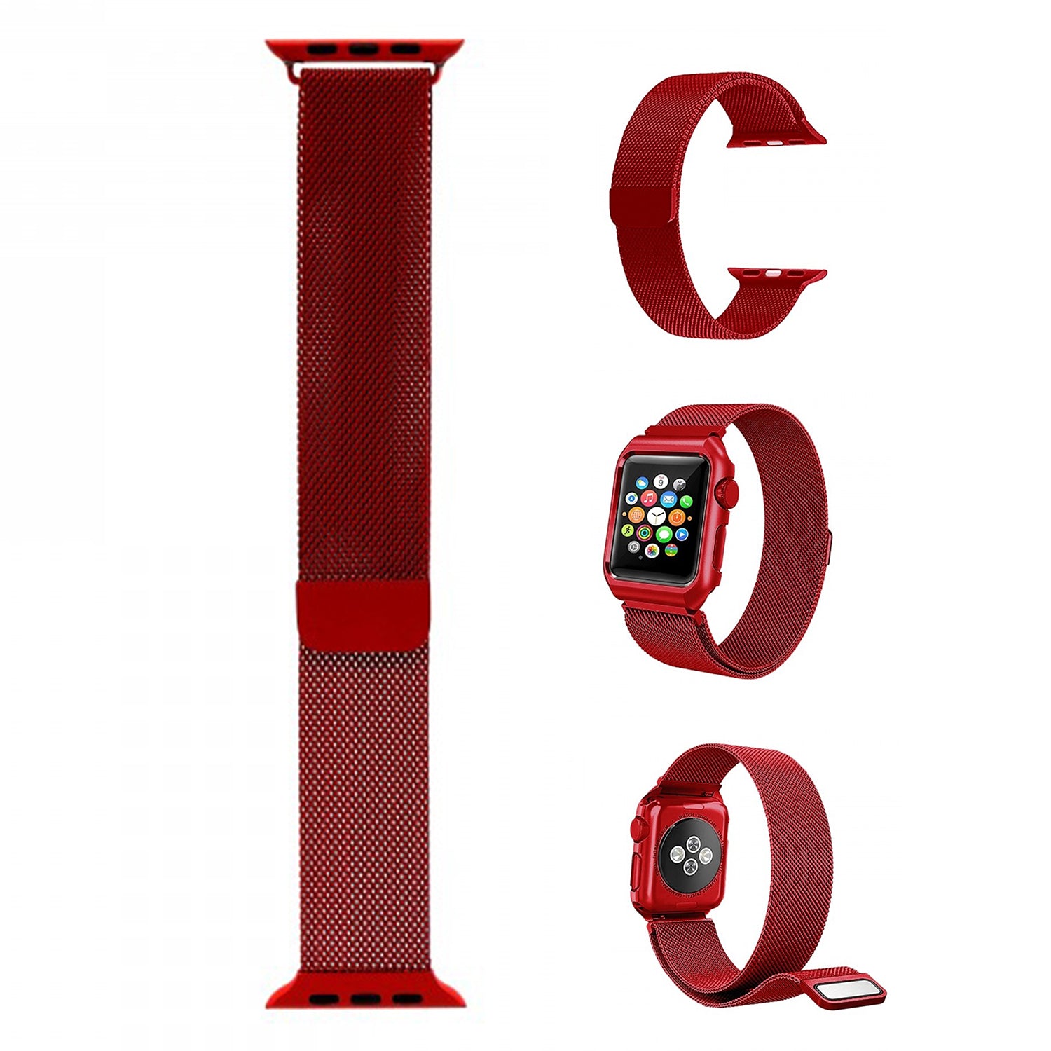 42 mm Stainless Steel Wristband for i-Watch Series 4/3/2/1  Milanese Loop with Strong Magnetic Closure Strap