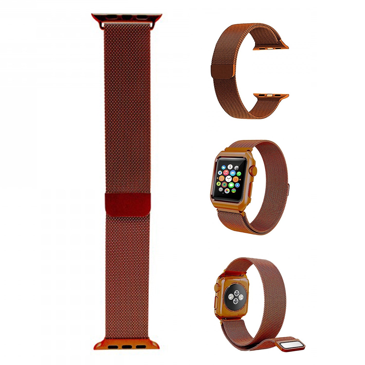 42 mm Stainless Steel Wristband for i-Watch Series 4/3/2/1  Milanese Loop with Strong Magnetic Closure Strap