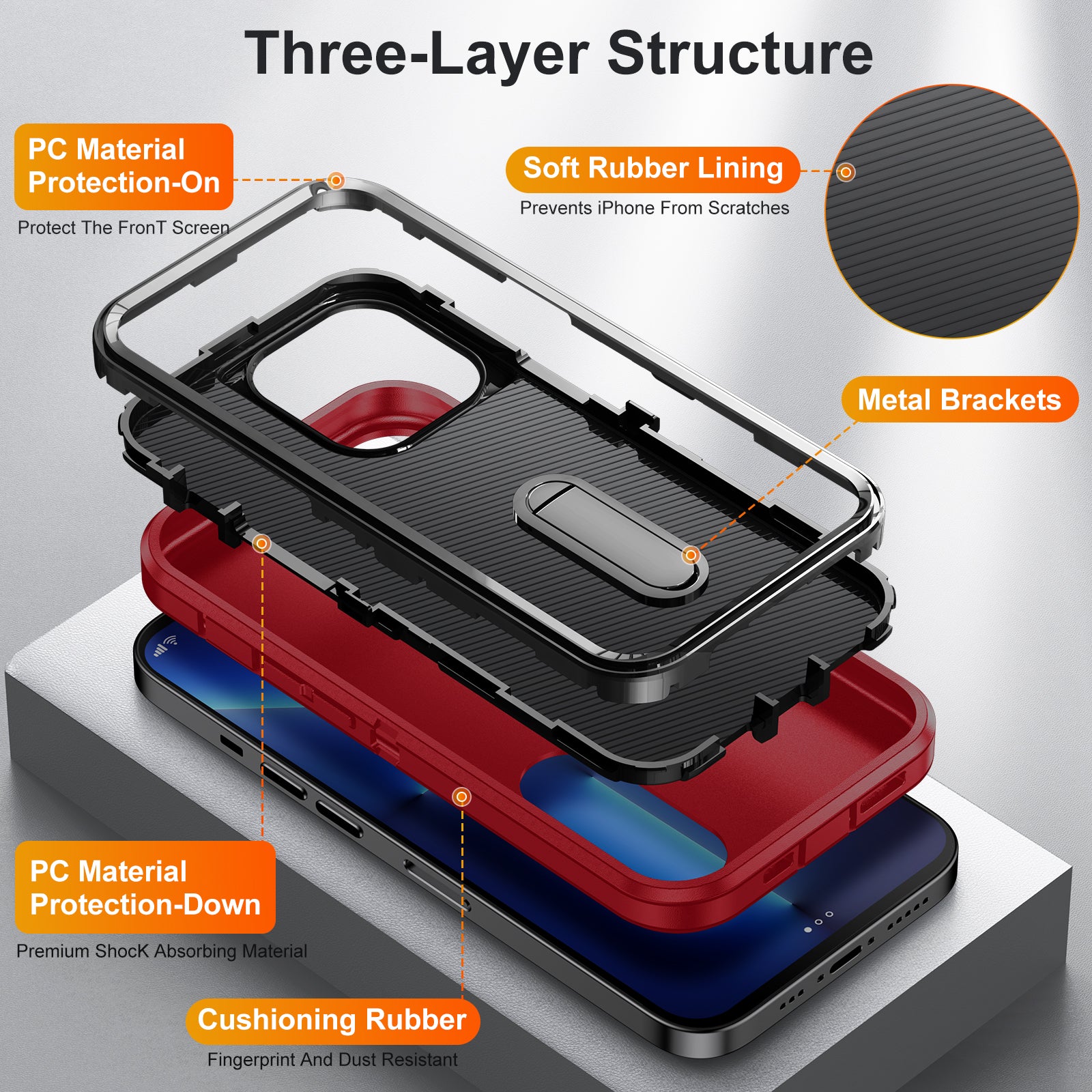 iPhone 13ProMax Kickstand anti-dropProtection Case
