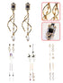 A Dozen of Crystal  Star Earring Charm Black Dangle Earrings (E904)