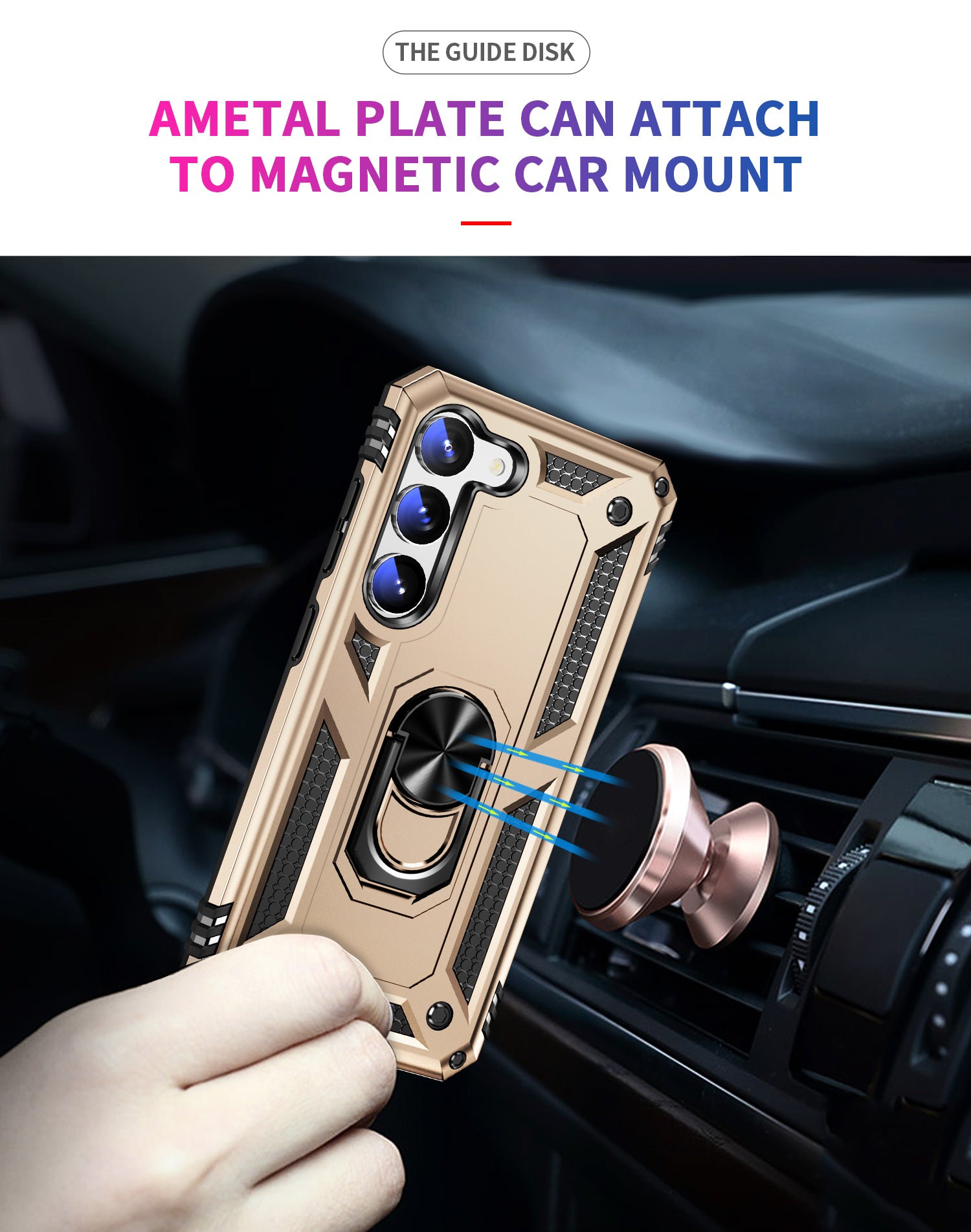 Samsung Galaxy S23 Plus Case Ring Magnetic GPS car mount Phone Holder case