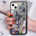 iPhone 13 mini Diamond inlaid on both sides, colorful butterfly quicksand  case