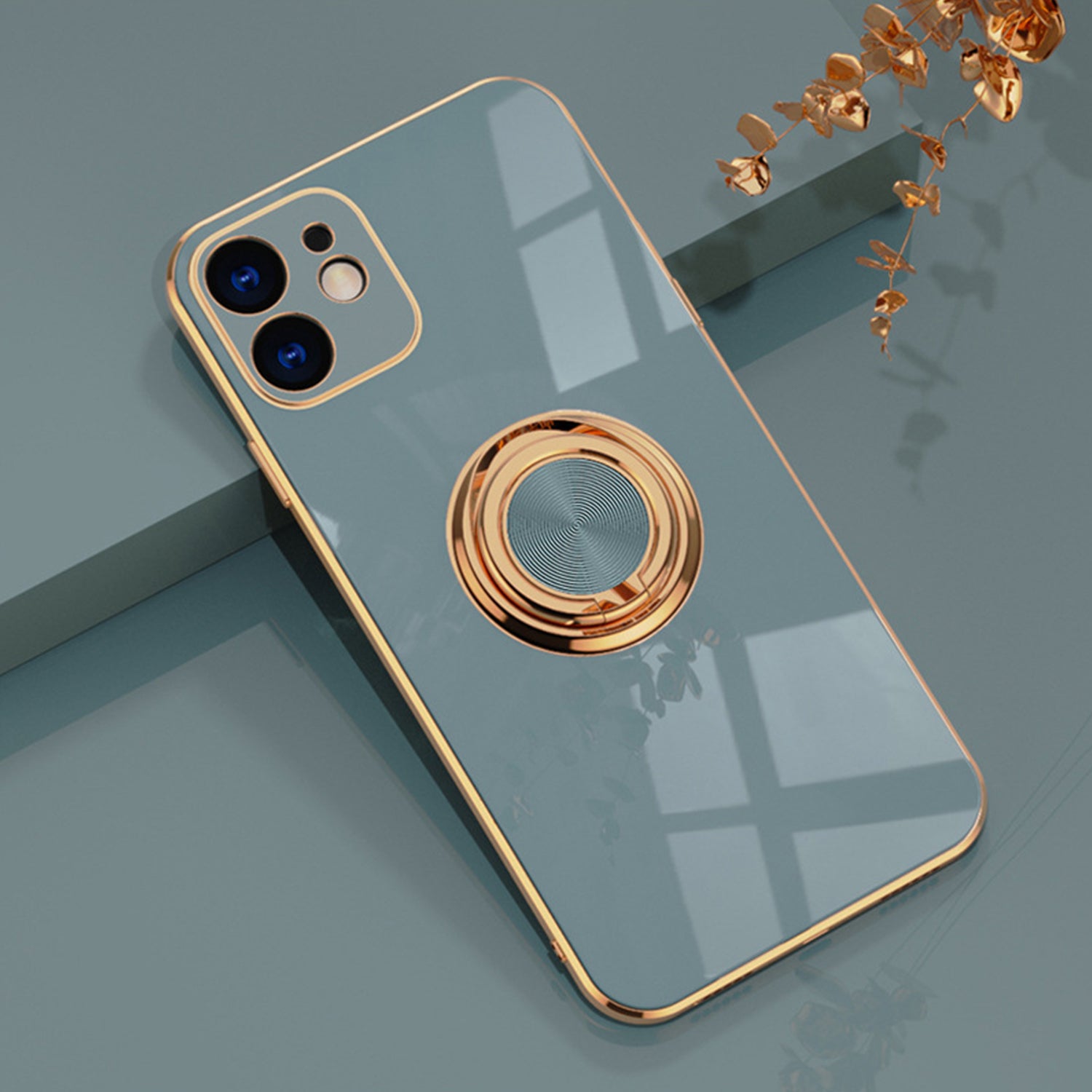 iPhone 12 Mini (5.4") Fashion Ring Magnetic GPS car mount Phone Holder Case