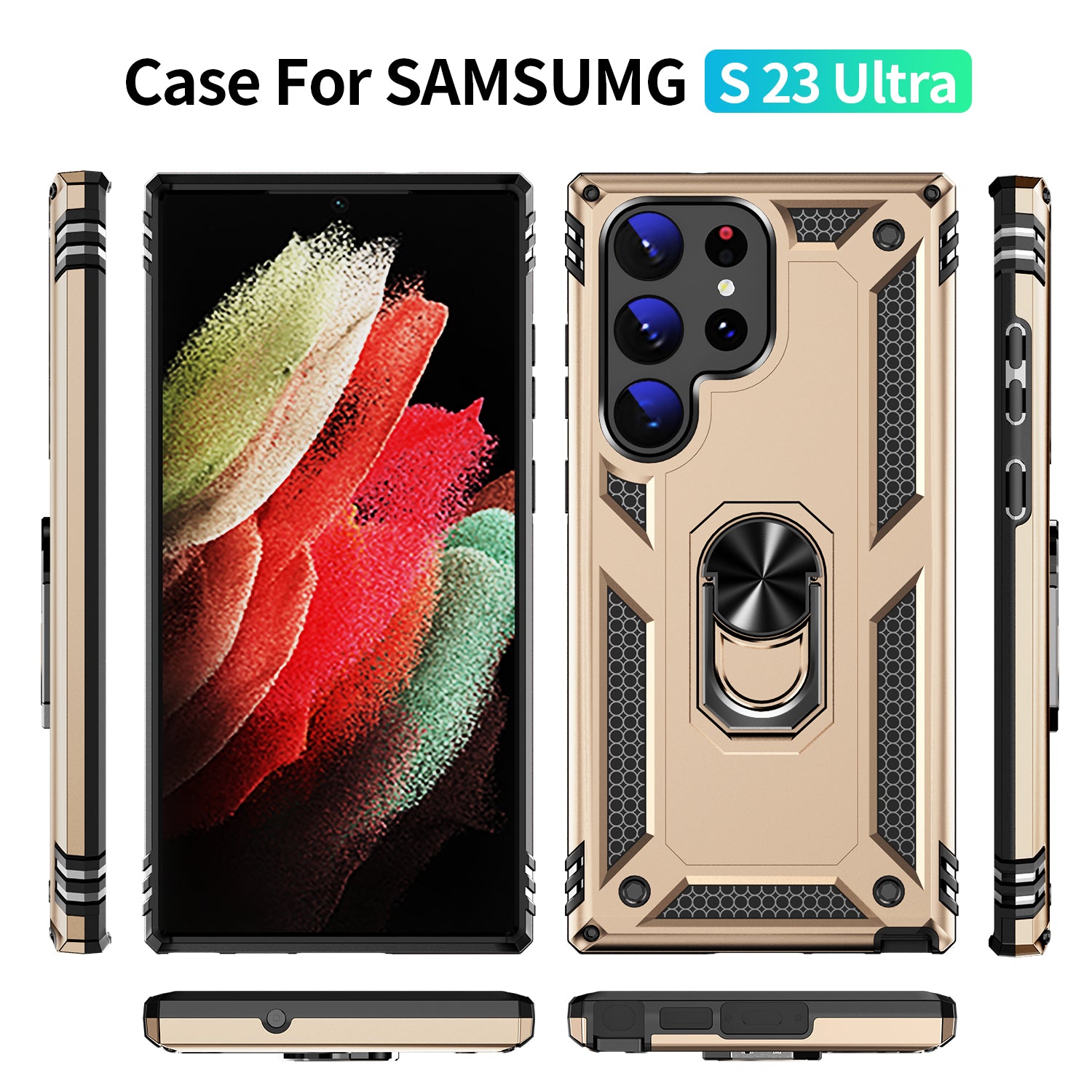 Samsung Galaxy S23  Ultra Case Ring Magnetic GPS car mount Phone Holder case