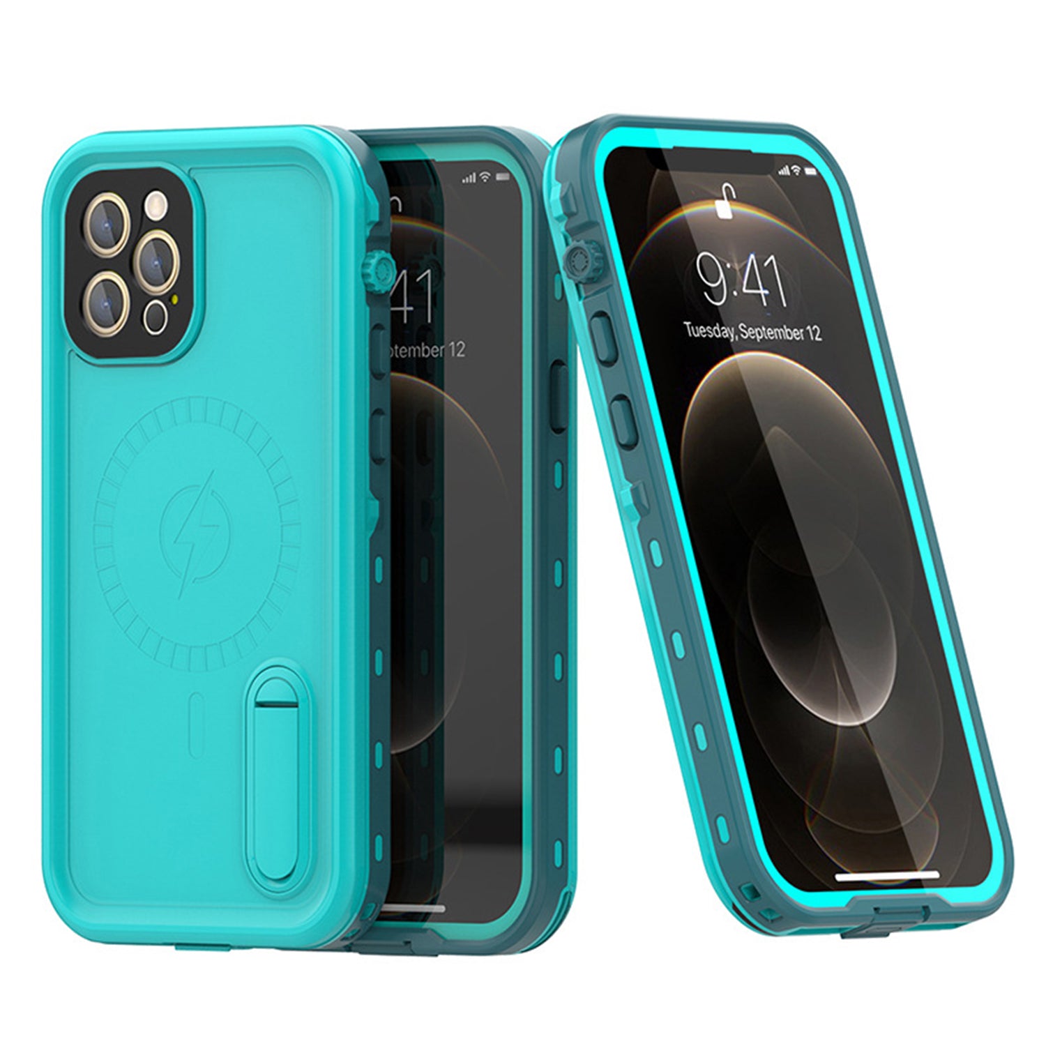 Magnetic Kickstand Red Pepper Waterproof Case for iPhone 12 Pro Max (6.7")