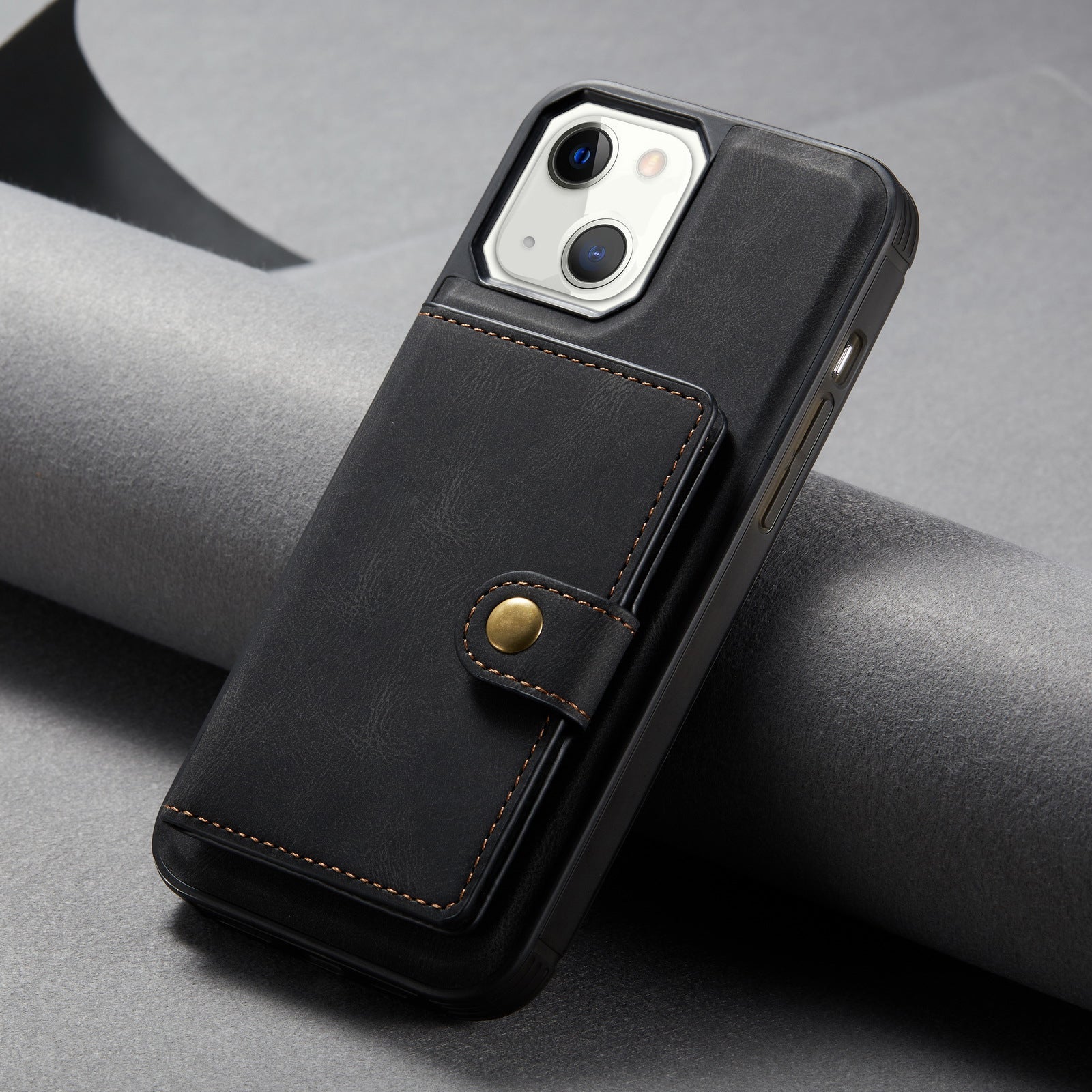 iPhone 14/13 Magnetic 2 in1 Leather Card Bag Case and Removable Back Cover