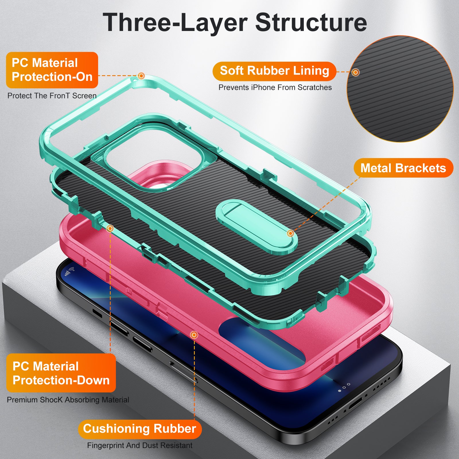 iPhone 13ProMax Kickstand anti-dropProtection Case