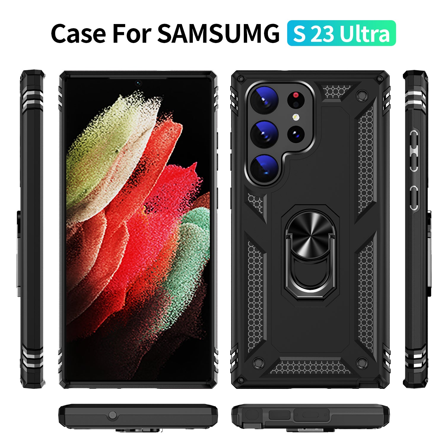 Samsung Galaxy S23  Ultra Case Ring Magnetic GPS car mount Phone Holder case