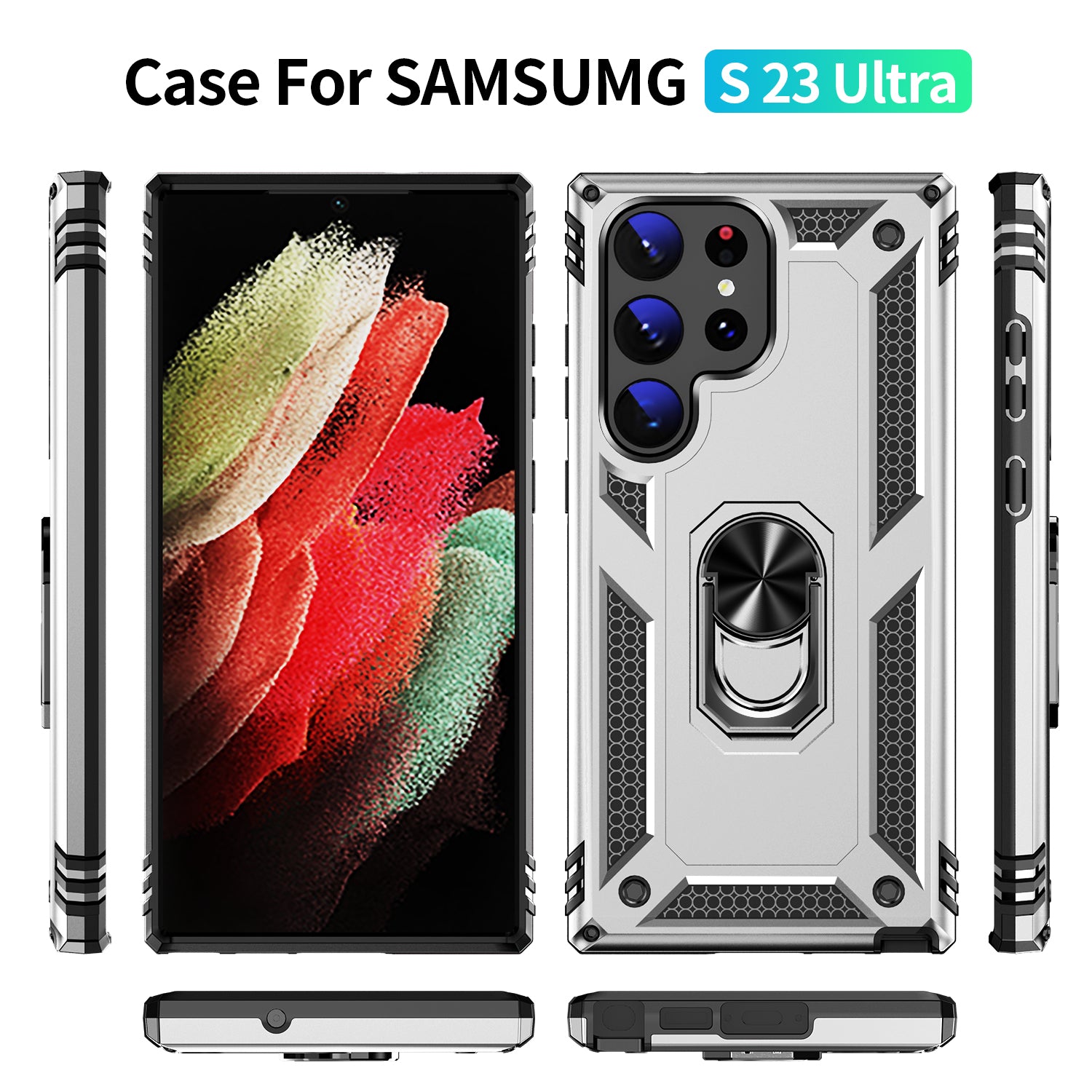 Samsung Galaxy S23  Ultra Case Ring Magnetic GPS car mount Phone Holder case