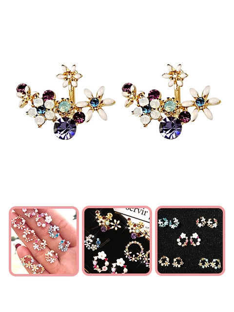 A Dozen of Flower Stud Earrings for Women Girls Cute Wreath Garland Earrings