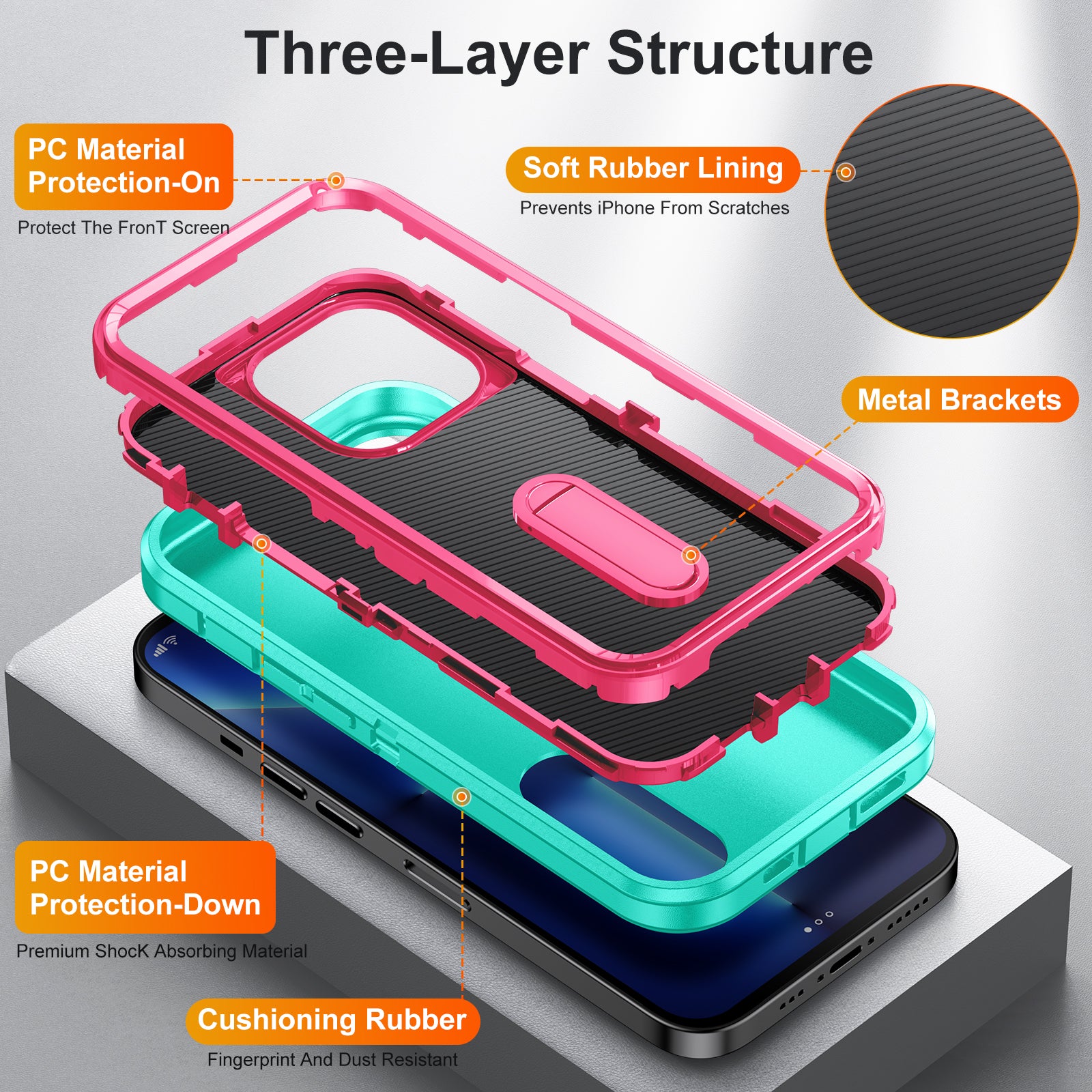 iPhone 13ProMax Kickstand anti-dropProtection Case