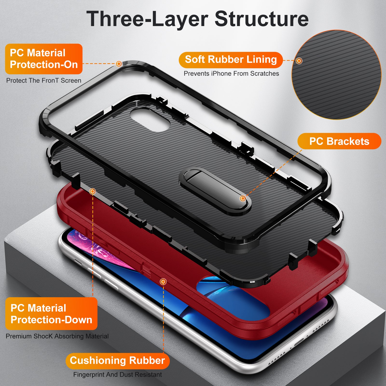 Kickstand anti-dropProtection Case for iPhone XR