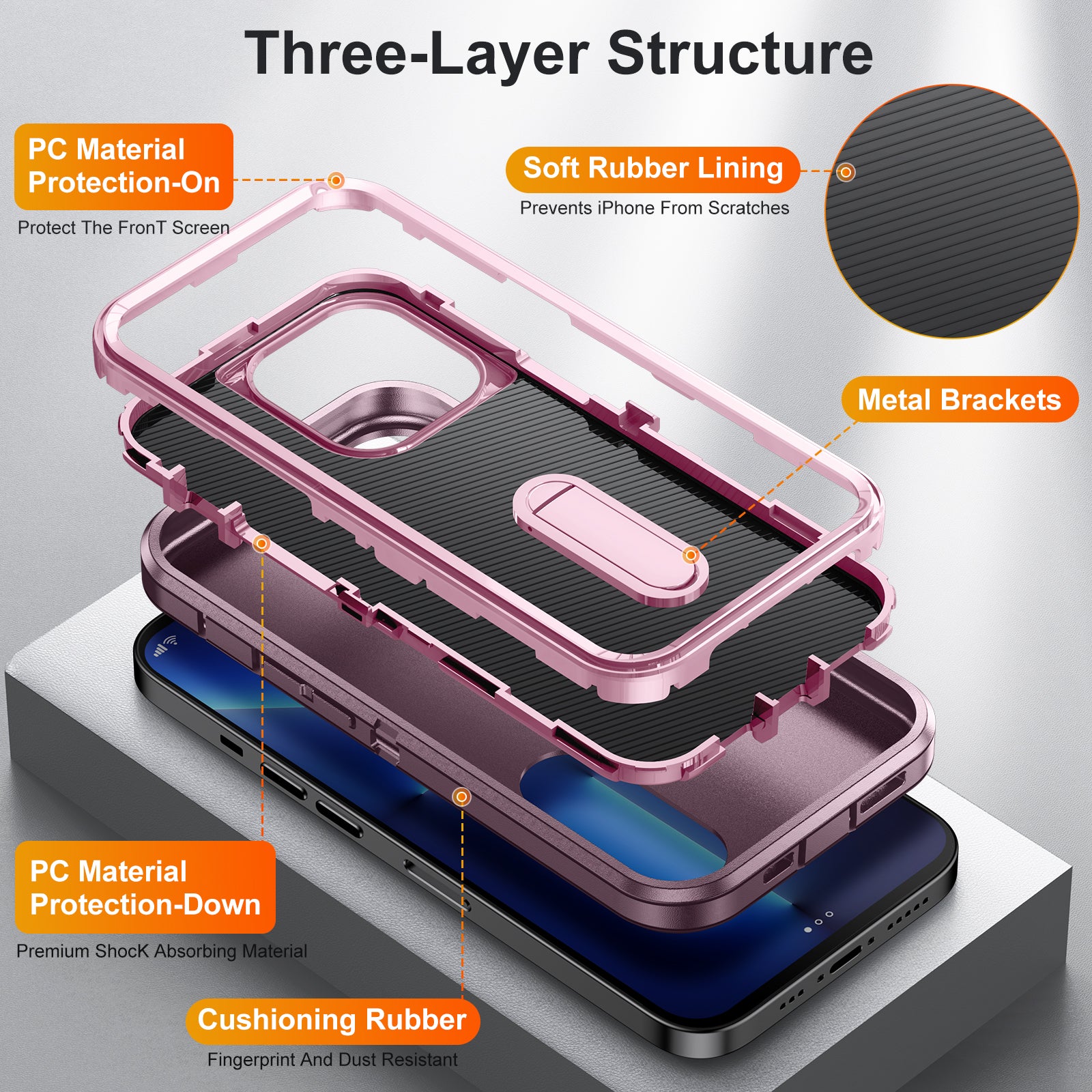 iPhone 13ProMax Kickstand anti-dropProtection Case