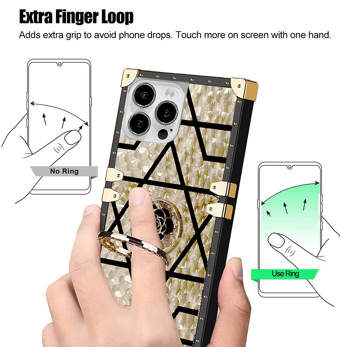 iPhone 13 Pro Max TPU luxury  fashion case with kickstand case