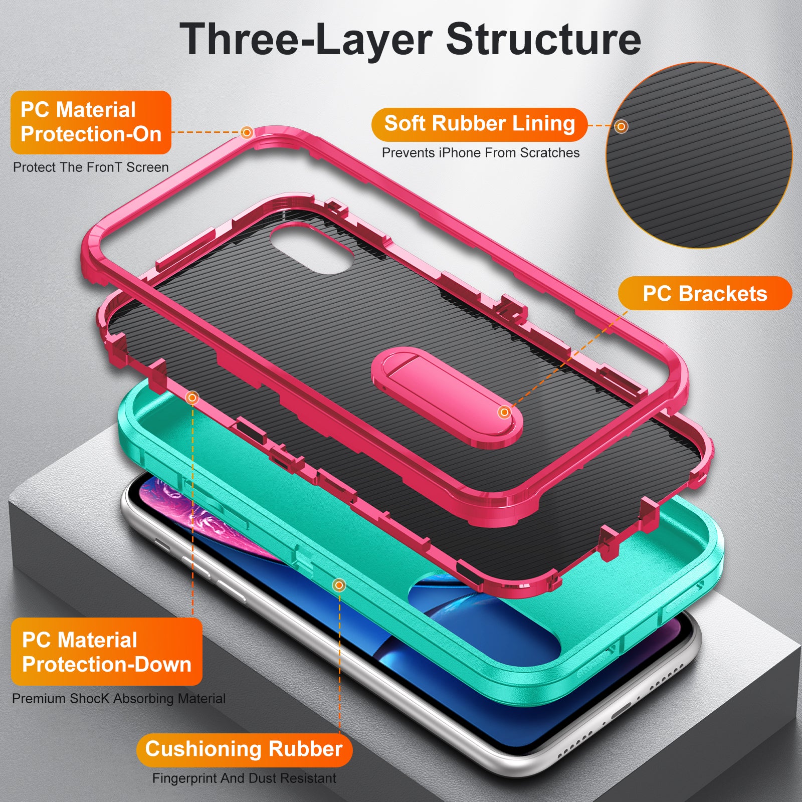 Kickstand anti-dropProtection Case for iPhone XR