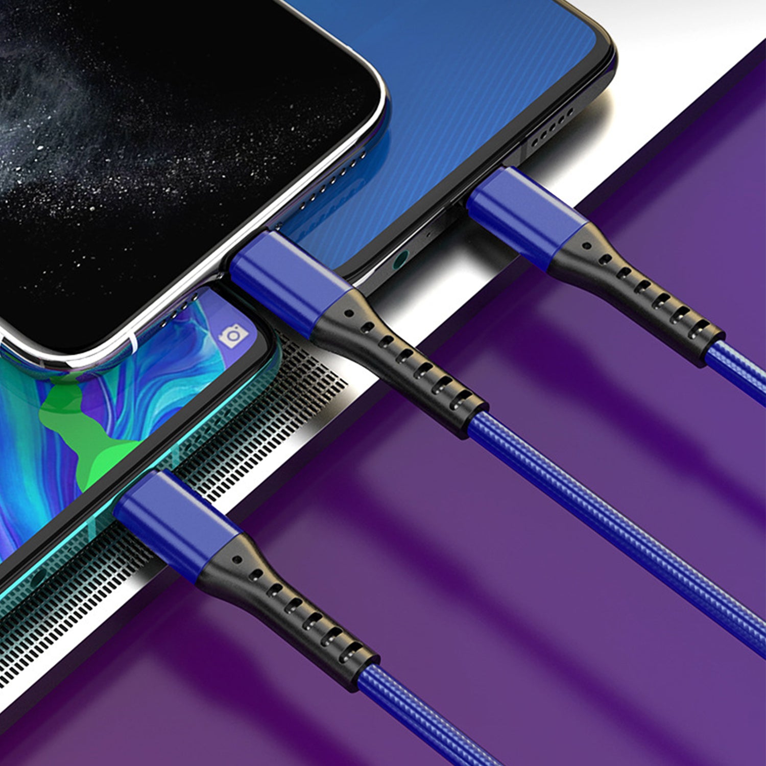 3 in 1 (iPhone/Android/Type-C) 66w super fast charging cable