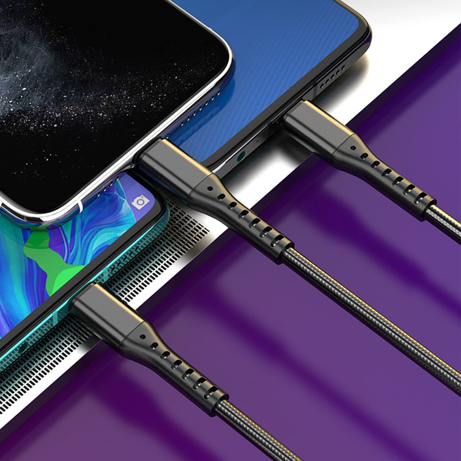 3 in 1 (iPhone/Android/Type-C) 66w super fast charging cable