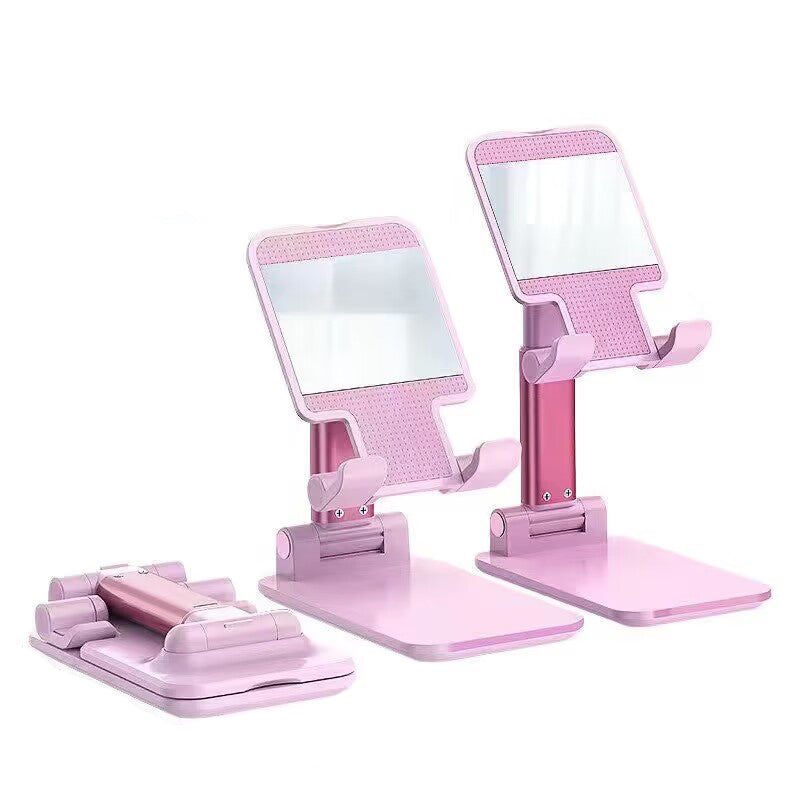 Mobile phone bracket folding and retractable