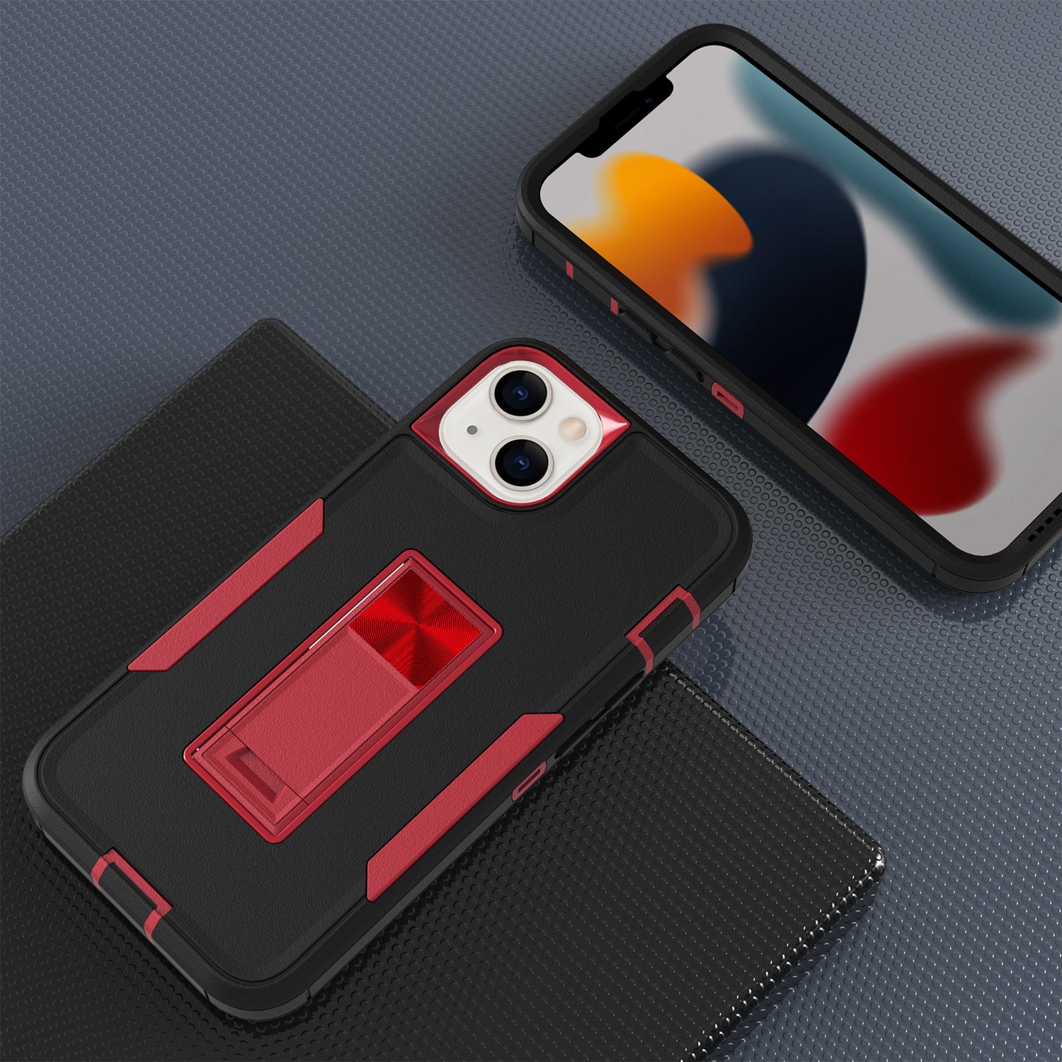 iPhone 13 Kickstand fully protected heavy-duty shockproof case