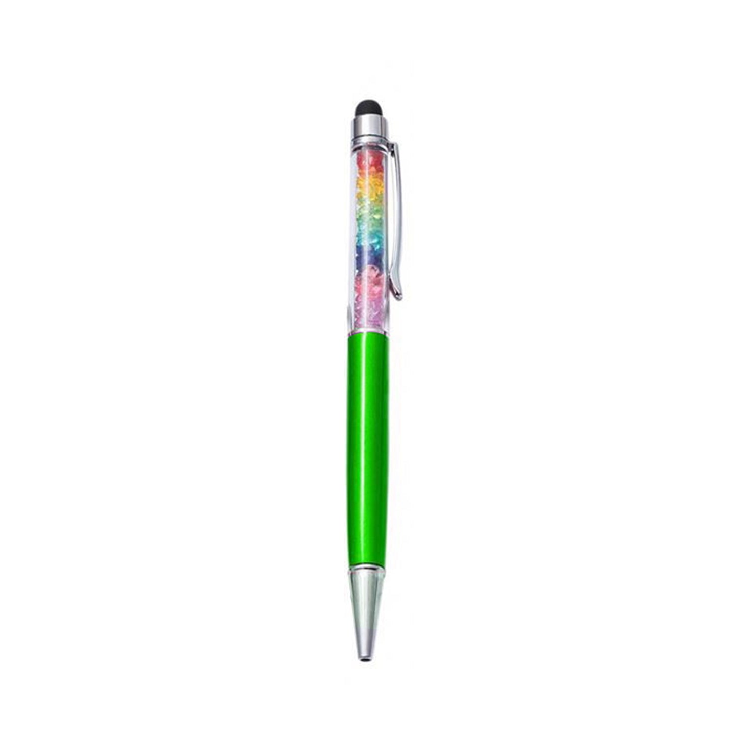 Capacitive Touch Screen Ballpoint Pen Cute Rainbow Diamond Crystal Ball Pens School Writing Supplies - Green