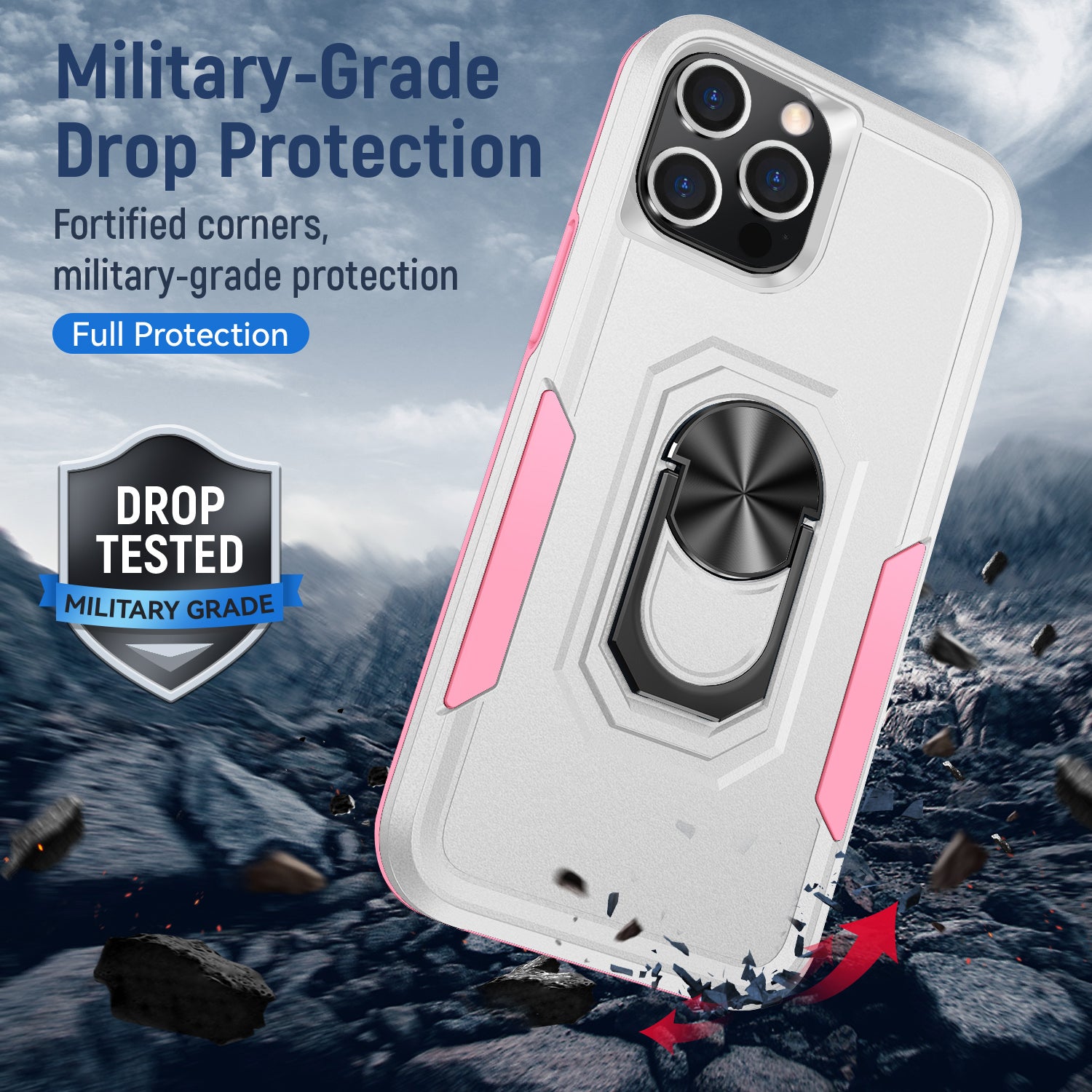 Kickstand fully protected  heavy-duty shockproof case for iPhone 13 Pro