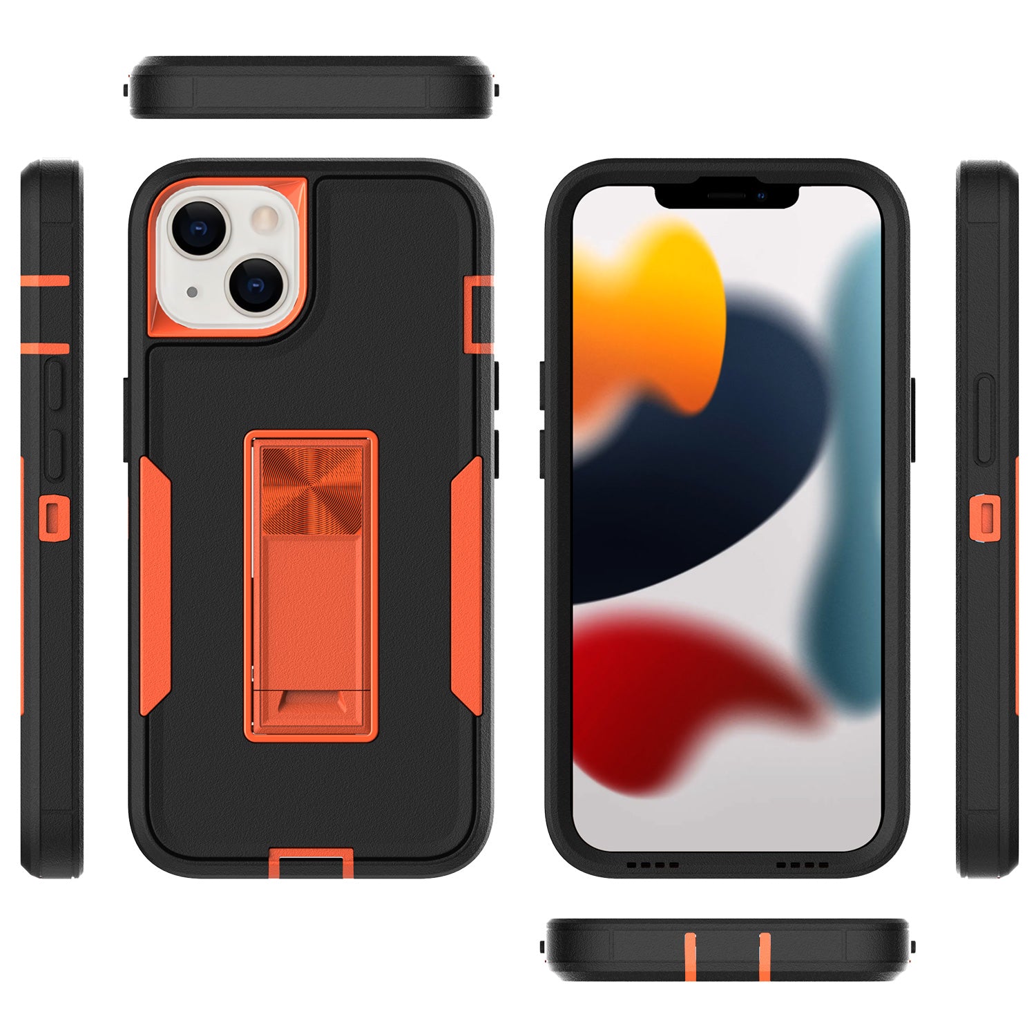 iPhone 13 Kickstand fully protected heavy-duty shockproof case