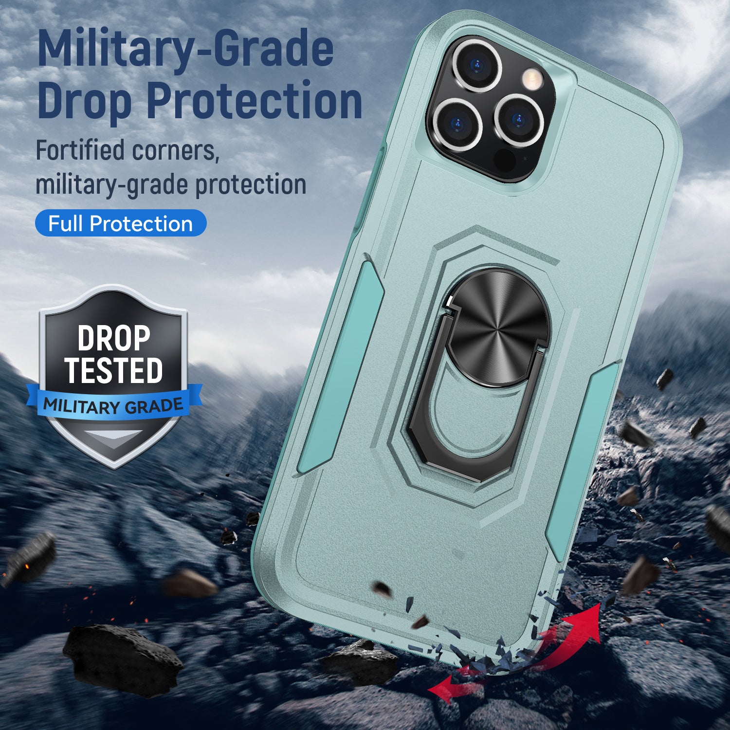iPhone 13 Pro Max Kickstand fully protected  heavy-duty shockproof case