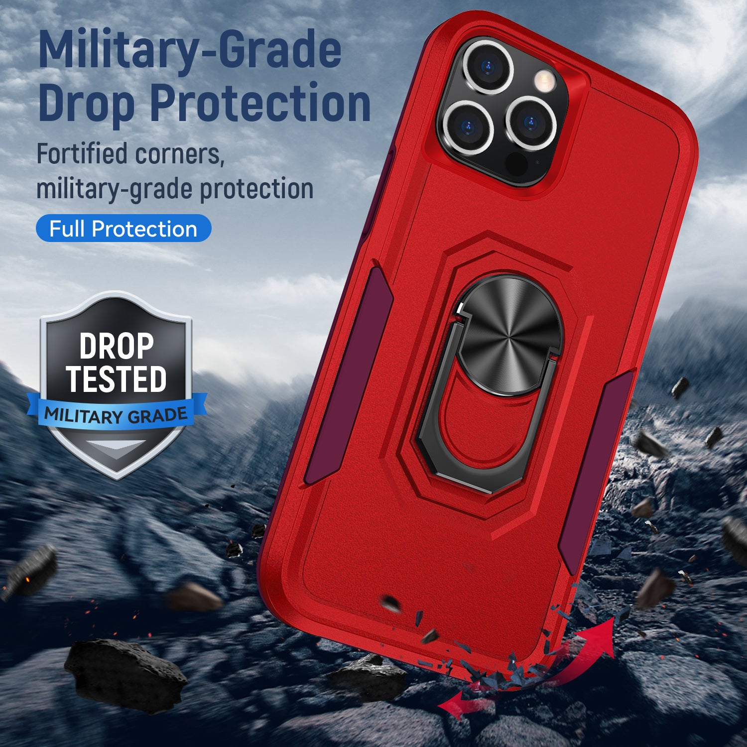 Kickstand fully protected  heavy-duty shockproof case for iPhone 13 Pro