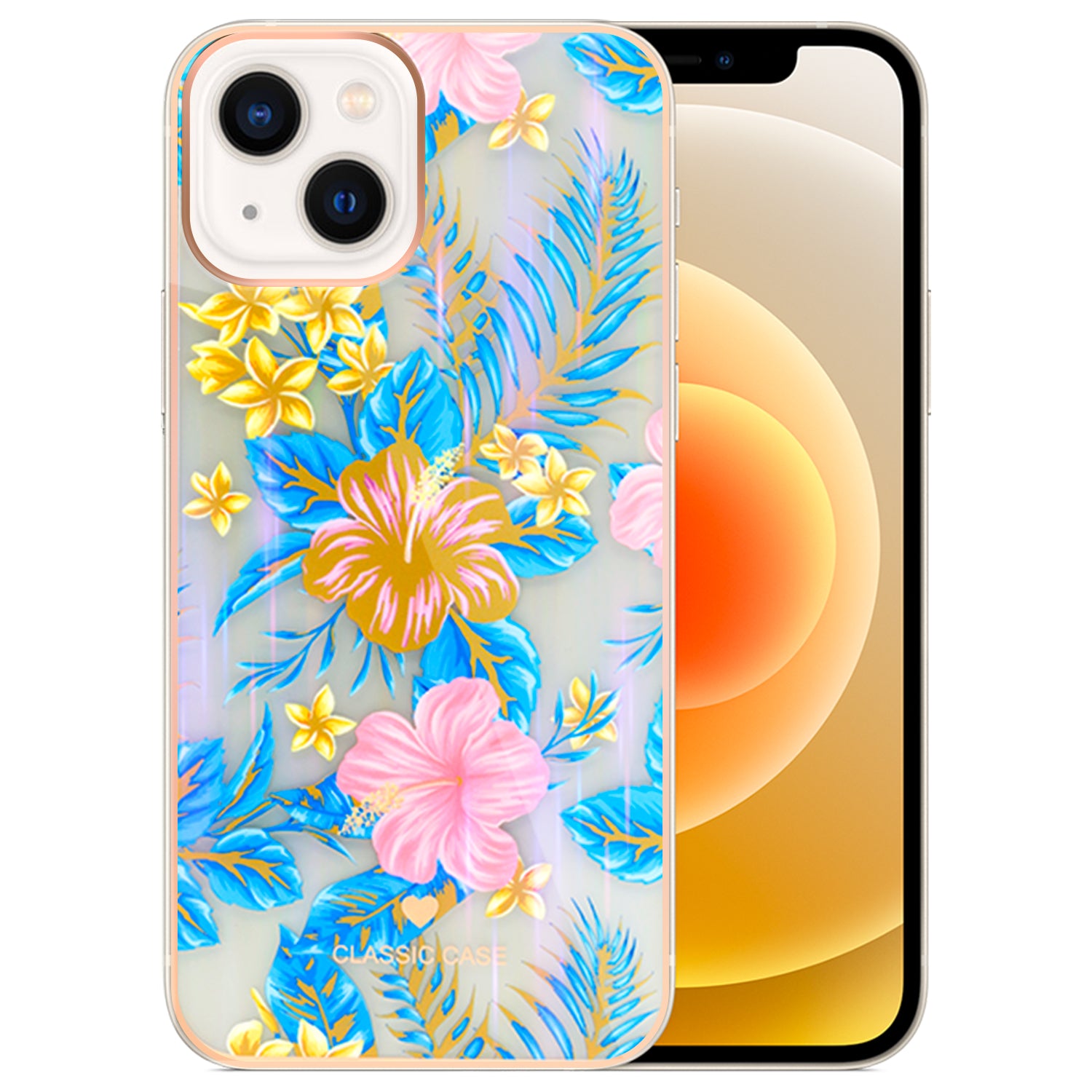 iPhone 13 TPU painted fashion flower case