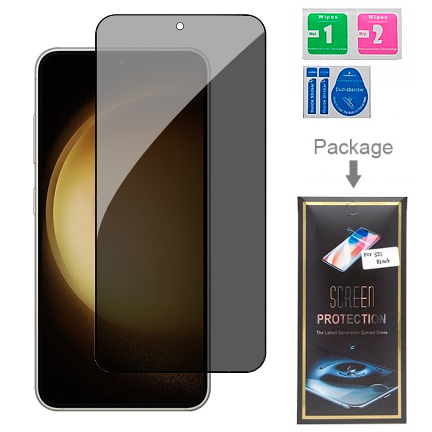 Samsung Galaxy S23 Privacy PCS Tempered Glass