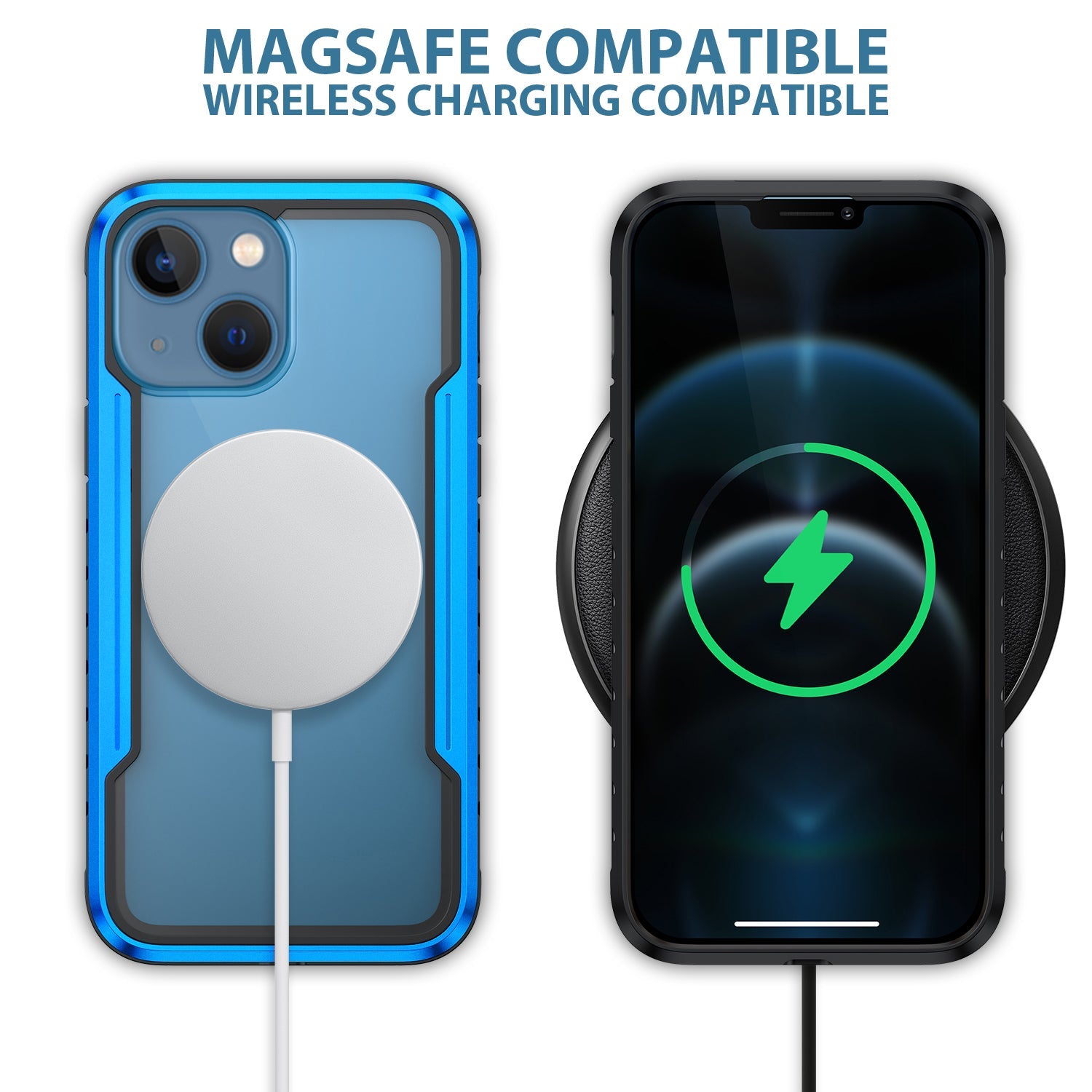 HLC Case for iPhone 13 Full Body Bumper Case with Clear Back Panel Protector